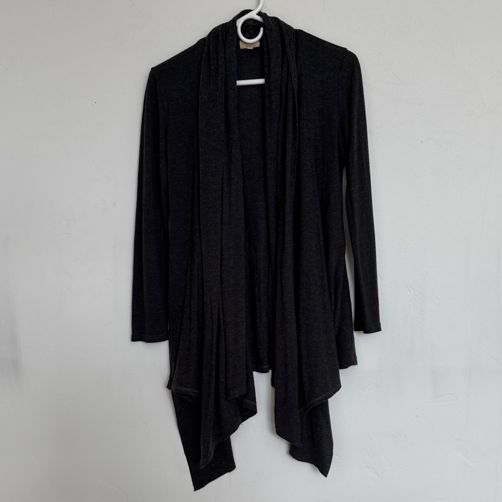 Elegant Dark Gray Layered Women's Scarf Sweater